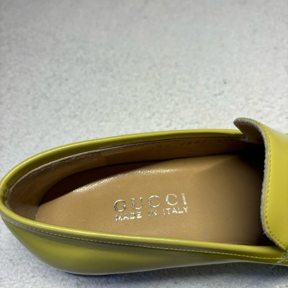 Gucci - Authentic Lime Green Leather Loafers